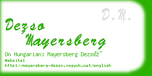 dezso mayersberg business card